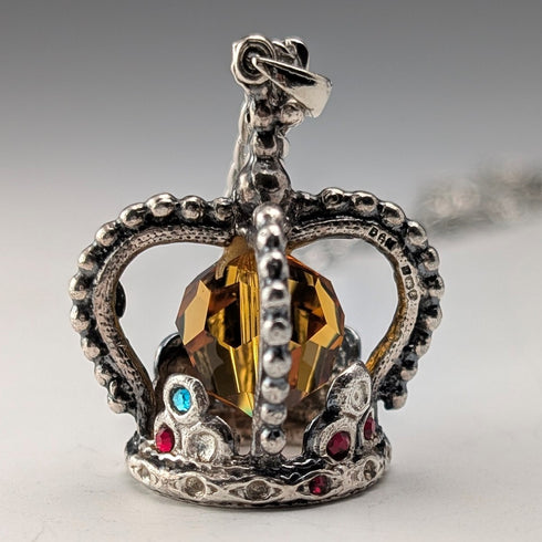 1979年英國復古皇冠吊墜項鍊 GDM